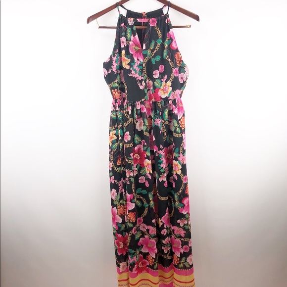 nicole miller floral maxi dress